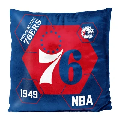Northwest Nba Philadelphia 76ers Connector Velvet Reverse Pillow, Basketball Fan Decor, 16 X 16 Inches In Blue