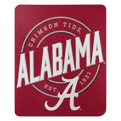 Northwest Ncaa Alabama Fleece Throw Blanket, College Sports Fan Decor, 50x60 Inches In White;red