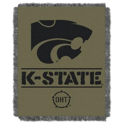 Northwest Ncaa Kansas State Oht Rank Jacquard Throw Blanket, College Sports Decor, 46x60 Inches