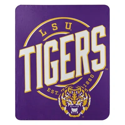 Northwest Ncaa Lsu Fleece Throw Blanket, College Sports Fan Decor, 50x60 Inches In White;purple