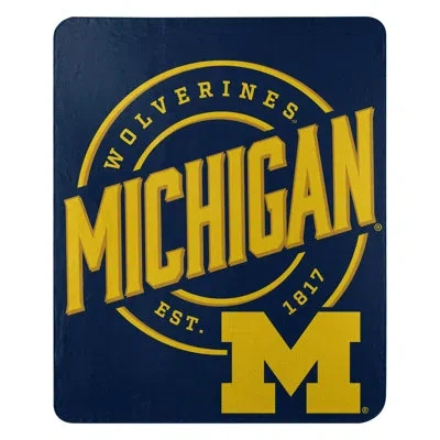 Northwest Ncaa Michigan Fleece Throw Blanket, College Sports Fan Decor, 50x60 Inches In Blue;yellow
