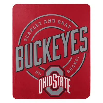 Northwest Ncaa Ohio State Fleece Throw Blanket, College Sports Fan Decor, 50x60 Inches In Gray;red