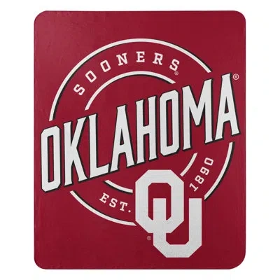Northwest Ncaa Oklahoma Fleece Throw Blanket, College Sports Fan Decor, 50x60 Inches In White;red