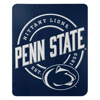 Northwest Ncaa Penn State Fleece Throw Blanket, College Sports Fan Decor, 50x60 Inches In White;navy