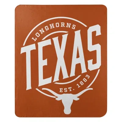 Northwest Ncaa Texas Fleece Throw Blanket, College Sports Fan Decor, 50x60 Inches In White;orange