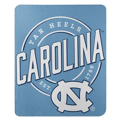 Northwest Ncaa Unc Fleece Throw Blanket, College Sports Fan Decor, 50x60 Inches In White;light Blue