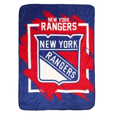 Northwest Nhl Dimensional Ny Rangers Micro Raschel Polyester Throw In Multi;multi