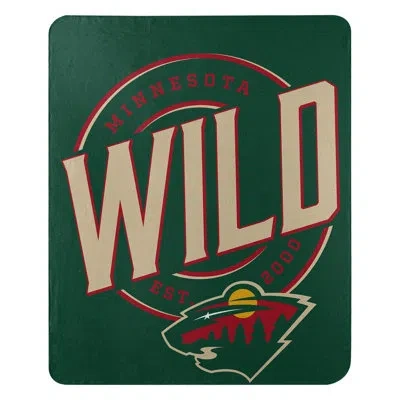 Northwest Nhl Minnesota Wild Fleece Throw Blanket, Hockey Fan Decor, 50x60 Inches In Green;beige