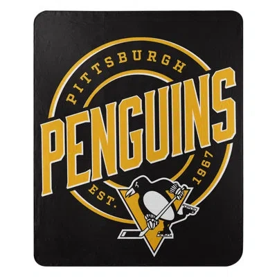 Northwest Nhl Pittsburgh Penguins Fleece Throw Blanket, Hockey Fan Decor, 50x60 Inches In Black;golden