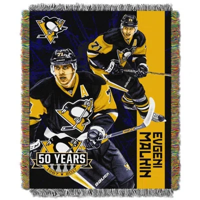 Northwest Nhl Pittsburgh Penguins Throw Blanket, Evgeni Malkin Hockey Fan Decor, 48x60 Inches In Black;yellow
