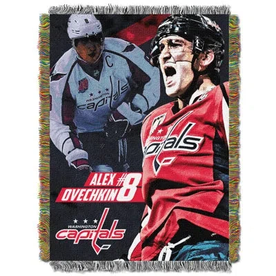 Northwest Nhl Washington Capitals Throw Blanket, Alexander Ovechkin Hockey Fan Decor, 48x60 Inches In White;red