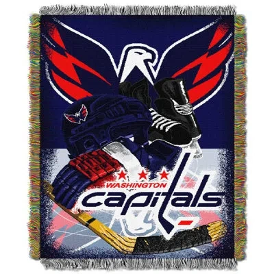 Northwest Nhl Washington Capitals Throw Blanket, Hockey Home Ice Advantage Decor, 48x60 Inches