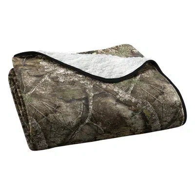 Northwest Realtree Apx Silk Touch Sherpa Throw Blanket 60x80 In Gray Abstract