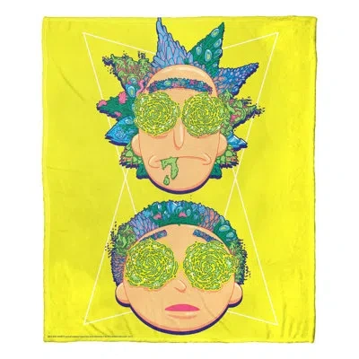 Northwest Rick And Morty Flora Head Throw In Blue;yellow