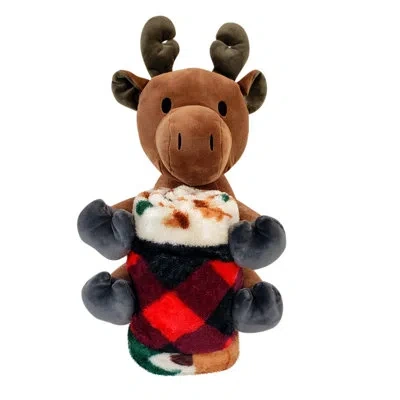 Northwest Rollee Pollee Moose Parade Silk Touch Throw Blanket With Plush Hugger