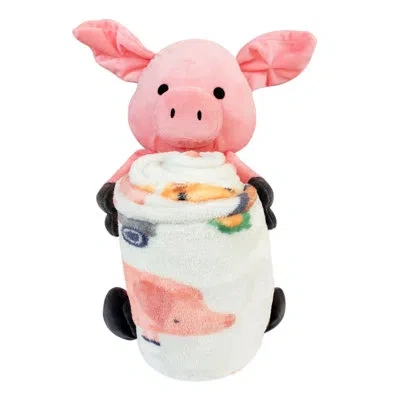 Northwest Rollee Pollee Pig Pen Silk Touch Throw Blanket With Plush Hugger