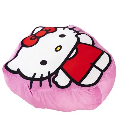 Northwest Sanrio Hello Kitty Hello There Super Soft Logo Cloud Pillow, Comfortable, 15 Inches In Pink;red;white;multi