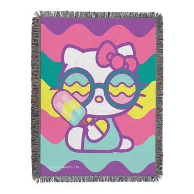 Northwest Sanrio Hello Kitty Throw Blanket, Cool Kitty Cute Anime Fan Decor, 48x60 Inches In Multi