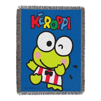 Northwest Sanrio Keroppi Throw Blanket, Cute Wave Frog Anime Fan Decor, 48x60 Inches In Multi
