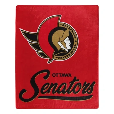 Northwest Senators Signature Raschel Throw In Black;red