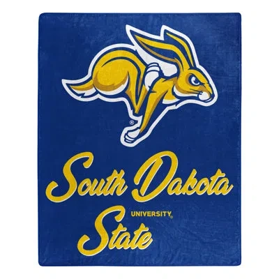 Northwest South Dakota State Signature Raschel Throw In Blue;yellow