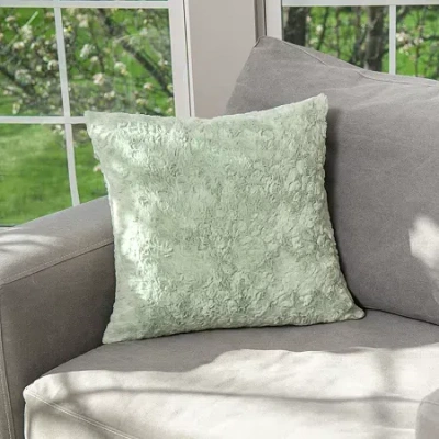 Northwest Square Throw Pillow In Green