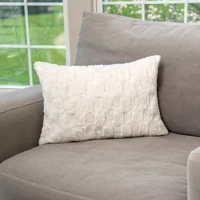 Northwest Square Throw Pillow In White