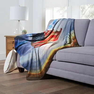 Northwest Throw Blanket In Blue;white;orange