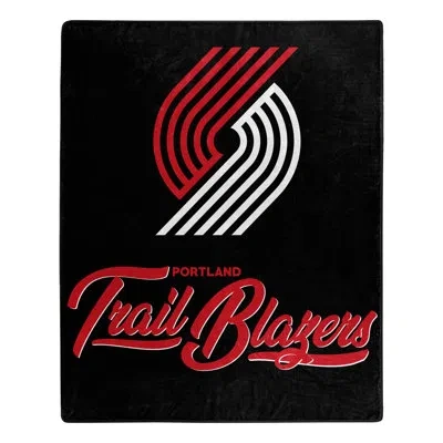 Northwest Trailblazers Signature Raschel Throw In Black;red
