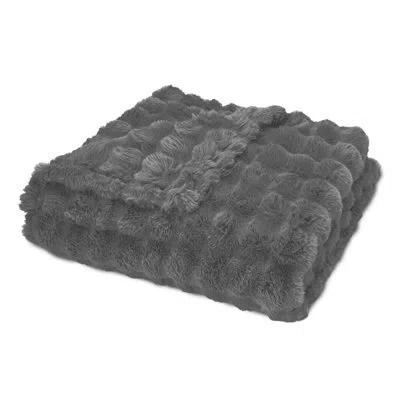 Northwest Ultra Fine Faux Fur Throw Blanket Lava Smoke 50x70 Inches
