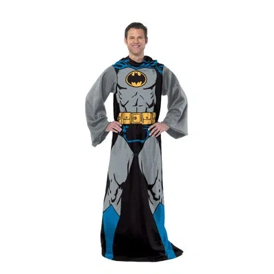 Northwest Warner Bros. Batman Silk Touch Comfy Throw Blanket With Sleeves, Soft, Warm, 48x71 Inches In Blue;gray