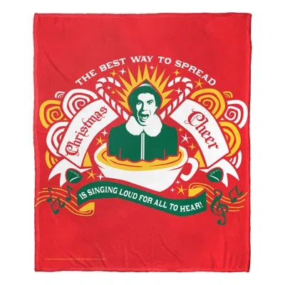 Northwest Warner Bros. Elf Sing Silk Touch Throw Blanket, Festive Musical Accent, 50x60 Inches In Multi;multi