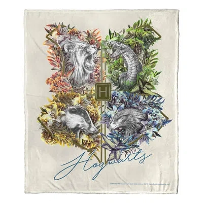 Northwest Warner Bros. Harry Potter Houses Together Silk Touch Throw Blanket, Wizarding World Decor, 50x60 Inc In Multi