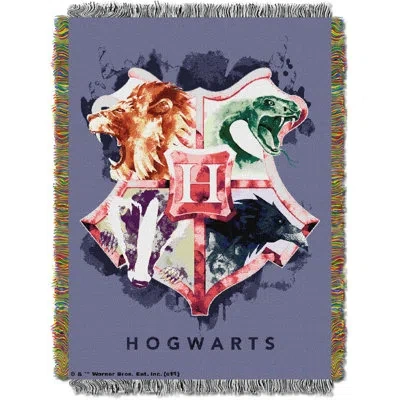 Northwest Warner Bros. Harry Potter Throw Blanket, Houses Together Wizarding World Decor, 48x60 Inches In Black;gray;red