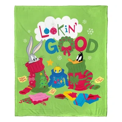 Northwest Warner Bros. Looney Tunes Silk Touch Throw Christmas Drip In White