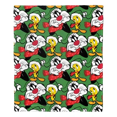 Northwest Warner Bros. Looney Tunes Silk Touch Throw Holiday Dreamers In White