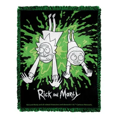 Northwest Warner Bros. Rick And Morty Favorite Family Jacquard Throw Blanket, Fan Home Decor, 46x60 Inches