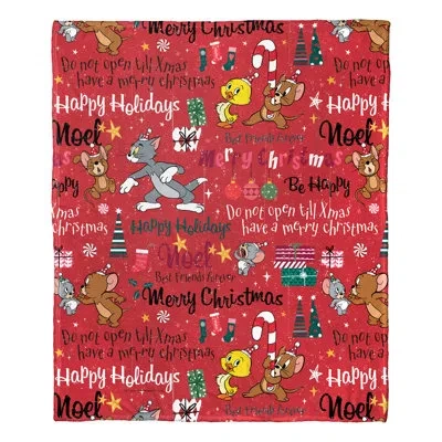 Northwest Wb Tom And Jerry Festive Cheer Throw In Multi