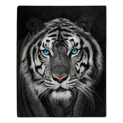 Northwest White Tiger Stare Raschel Throw Blanket, 50 X 60 Inches In Multi