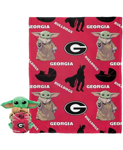 Northwest X Disney Georgia Bulldogs Yoda Hugger Pillow And Silk Touch Throw Set In Red