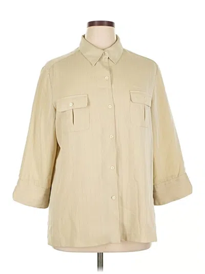 Pre-owned Norton Mcnaughton 3/4 Sleeve Button Down Shirt In Brown