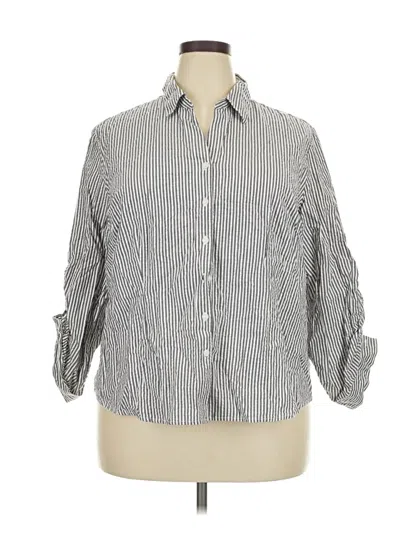 Pre-owned Norton Mcnaughton 3/4 Sleeve Button Down Shirt In Gray
