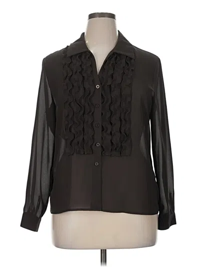 Pre-owned Norton Mcnaughton Long Sleeve Blouse In Black