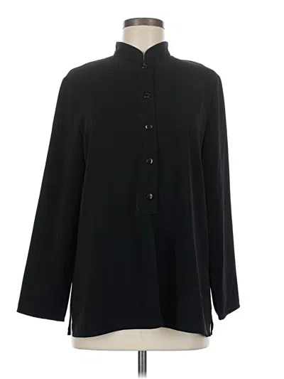 Pre-owned Norton Mcnaughton Long Sleeve Blouse In Black