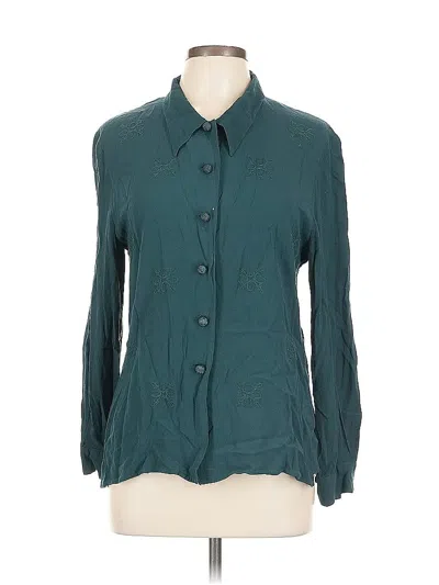 Pre-owned Norton Mcnaughton Long Sleeve Blouse In Blue