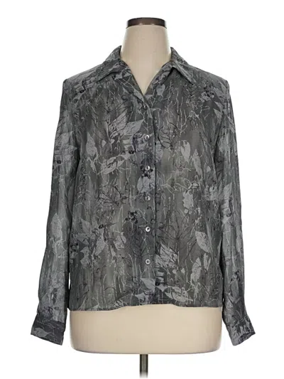 Pre-owned Norton Mcnaughton Long Sleeve Blouse In Gray