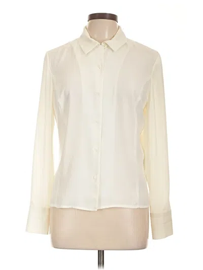 Pre-owned Norton Mcnaughton Long Sleeve Blouse In Ivory