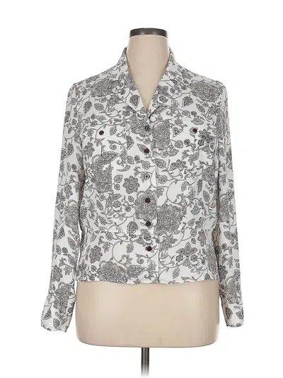 Pre-owned Norton Mcnaughton Long Sleeve Blouse In Silver