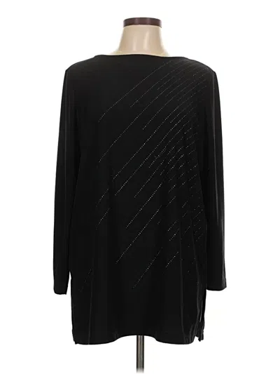 Pre-owned Norton Mcnaughton Long Sleeve Top Black Boatneck Tops