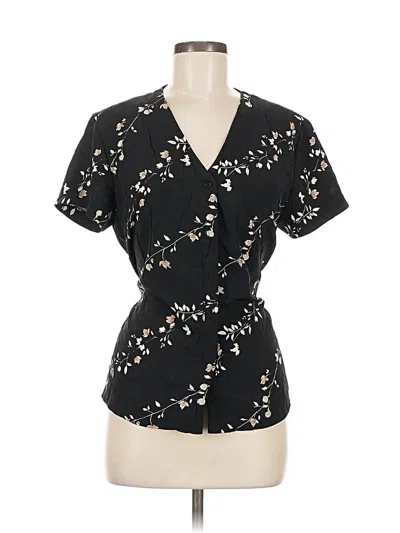 Pre-owned Norton Mcnaughton Short Sleeve Blouse In Black